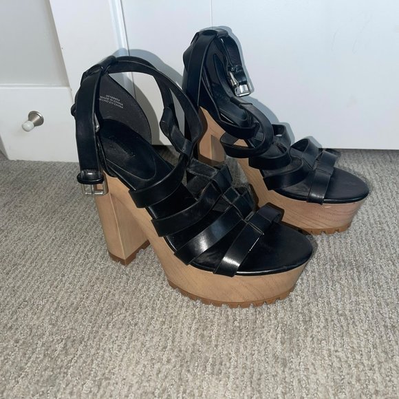 Forever 21 Shoes Chunky Strappy Heels Poshmark